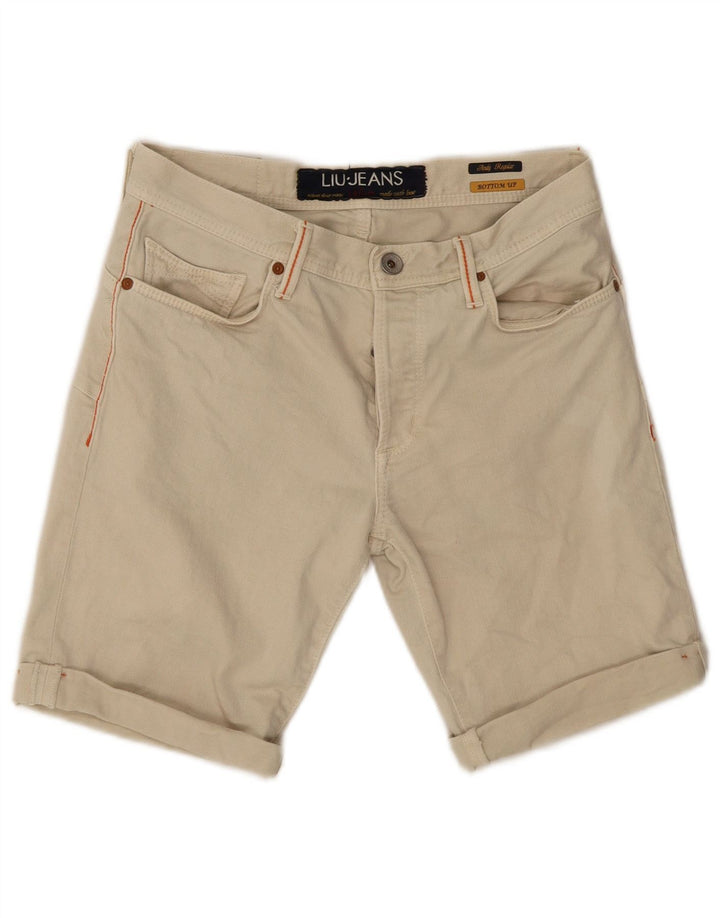 Liu Jo Mens Regular Casual Shorts W31 Medium Beige Cotton