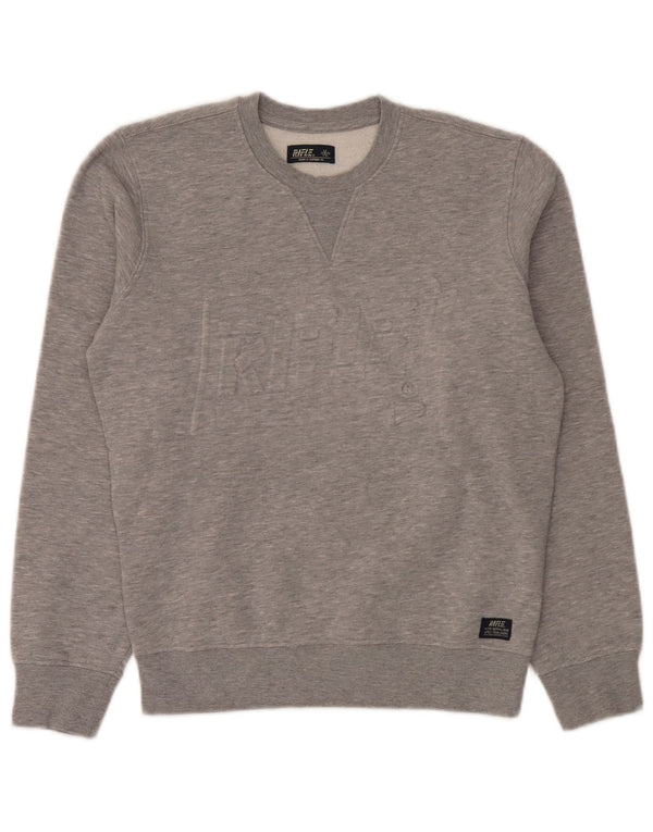 Rifle Mens Graphic Sweatshirt Jumper Small Grey Flecked Cotton