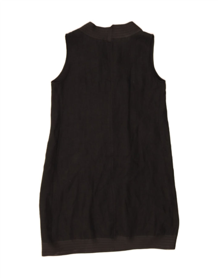 VINTAGE Womens Sleeveless Basic Dress UK 14 Medium Black Cotton Vintage Vintage and Second-Hand Vintage from Messina Hembry 