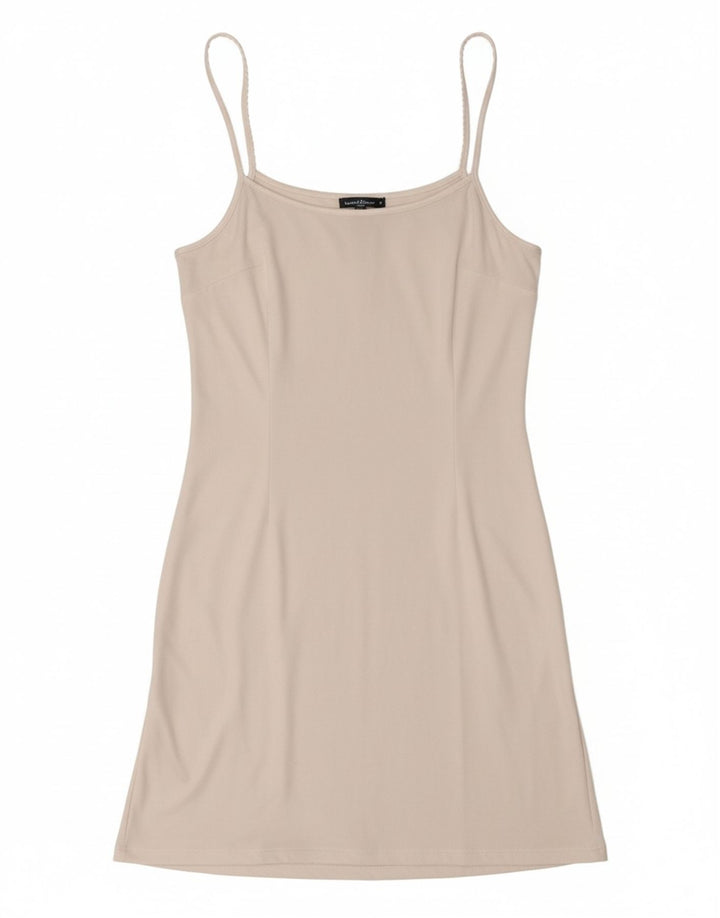 VINTAGE Womens Slip Dress UK 14 Large White Polyester