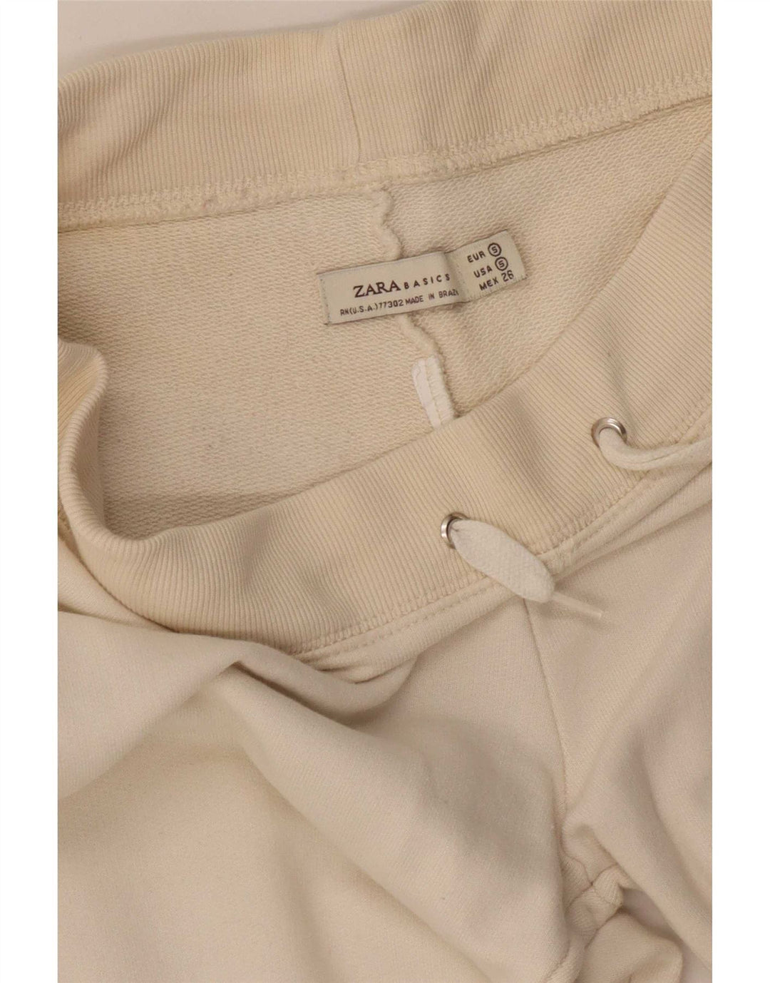 Zara Damen-Trainingshose, Gr. 8, Off-White