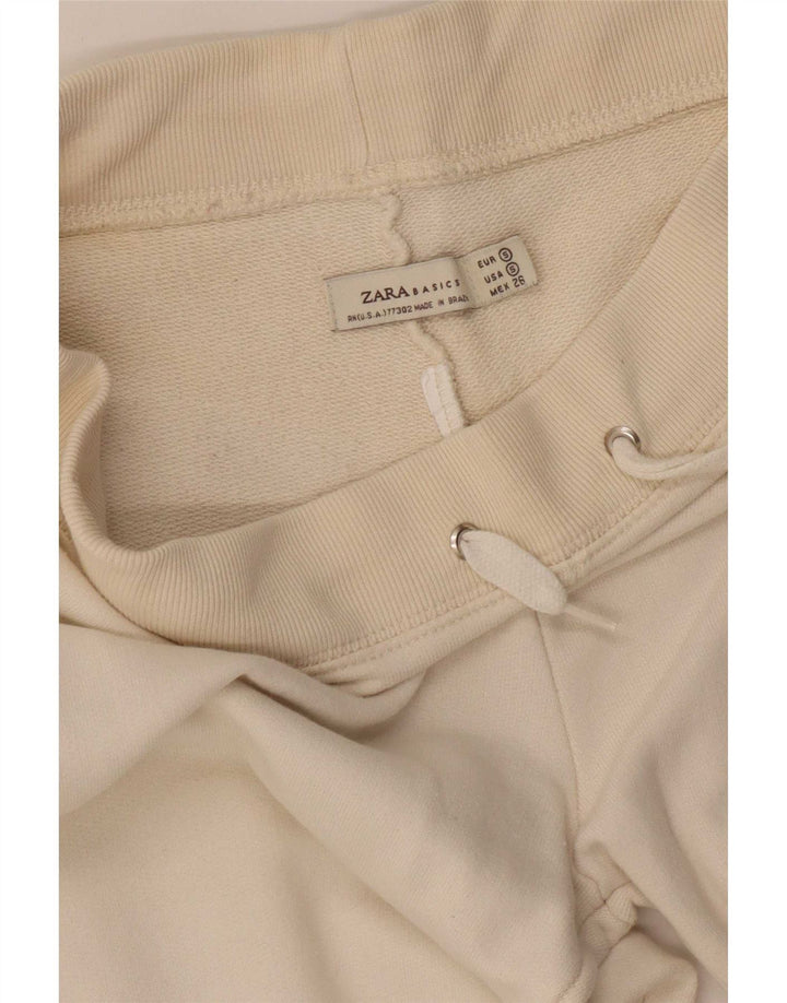 Zara Damen-Trainingshose, Gr. 8, Off-White