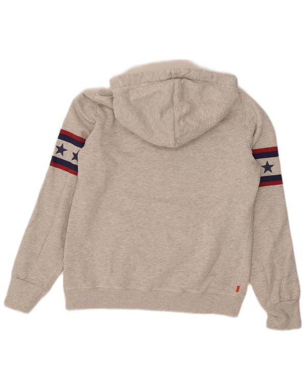Superdry Womens Graphic Hoodie Jumper UK 14 Large Grey Cotton