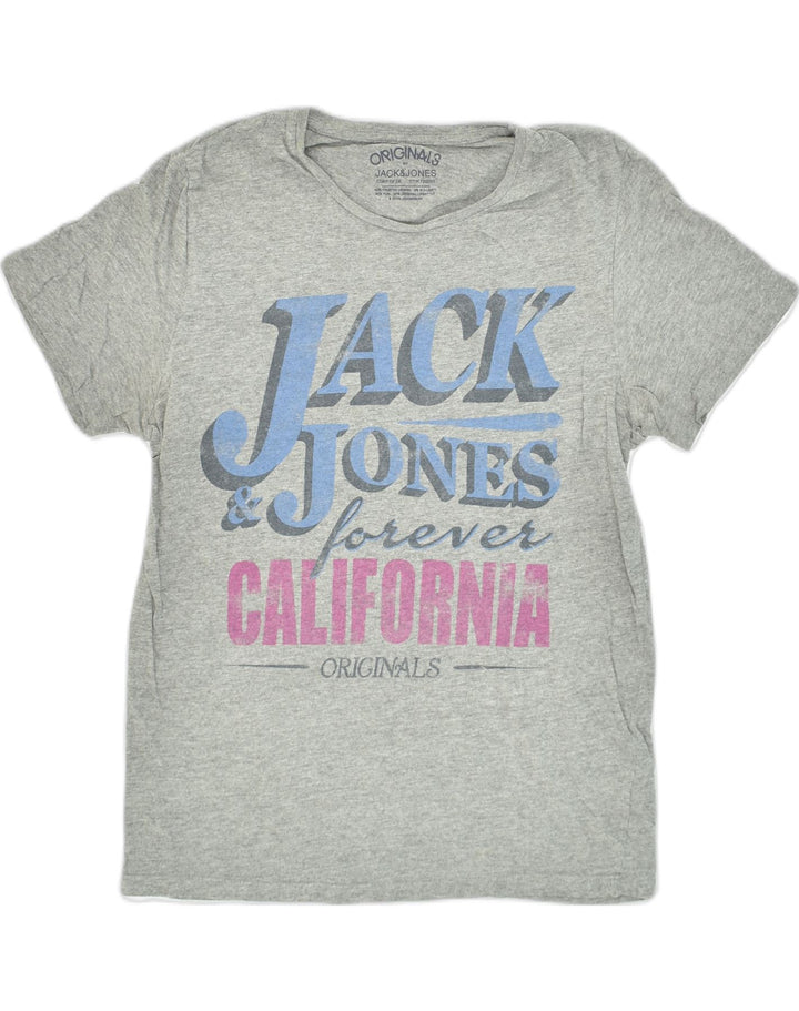 JACK & JONES Mens Graphic T-Shirt Top Medium Grey Cotton | Vintage Jack & Jones | Thrift | Second-Hand Jack & Jones | Used Clothing | Messina Hembry 