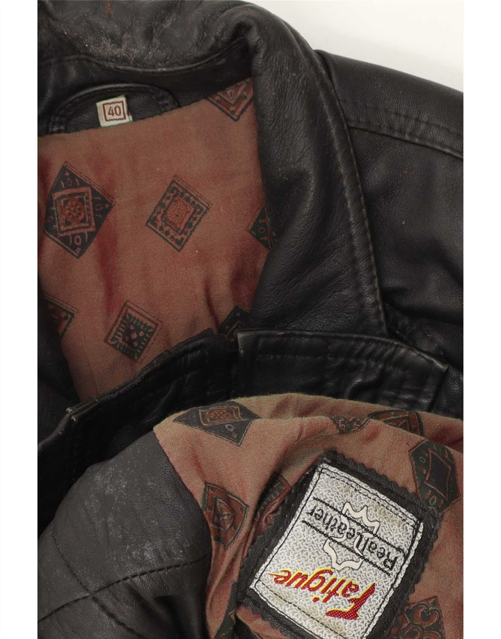 Fatigue Mens Leather Jacket UK 40 Large Black