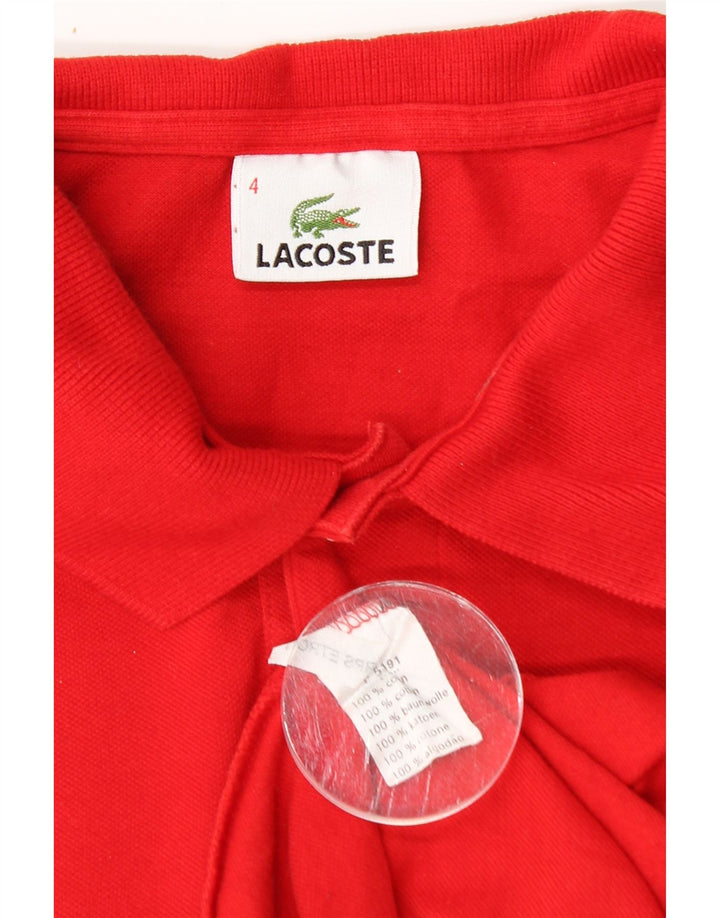 Lacoste Herren-Poloshirt, Größe 4, mittelrote Baumwolle