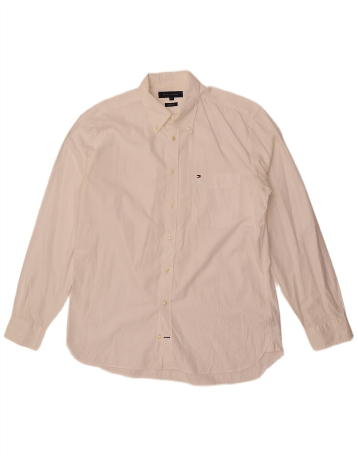 Camicia da uomo Regular Fit Tommy Hilfiger Large in cotone bianco