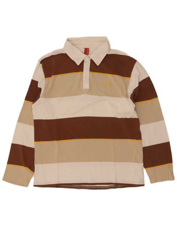 Animal Mens Long Sleeve Rugby Polo Shirt Large Multicoloured Colourblock