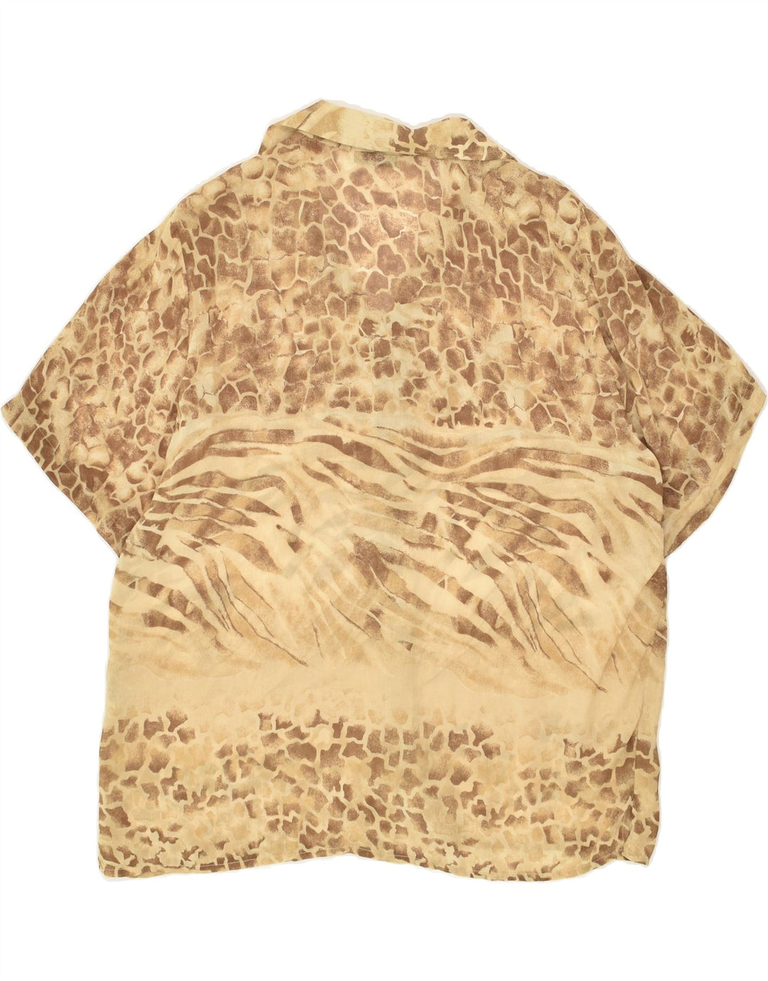 ENARA CAMICECE Womens Short Sleeve Shirt UK 14 Large Brown Animal Print | Vintage Enara Camicece | Thrift | Second-Hand Enara Camicece | Used Clothing | Messina Hembry 