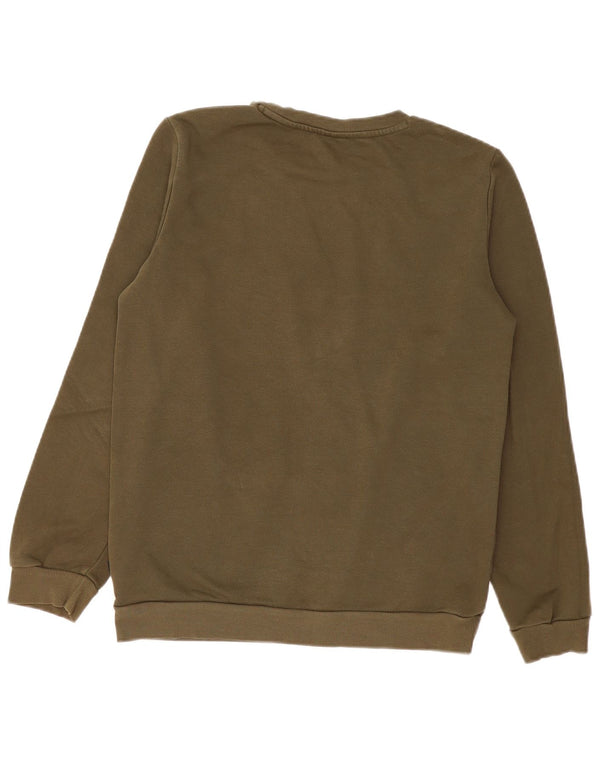 Puma Boys Graphic Sweatshirt Jumper 15-16 Years Khaki Cotton