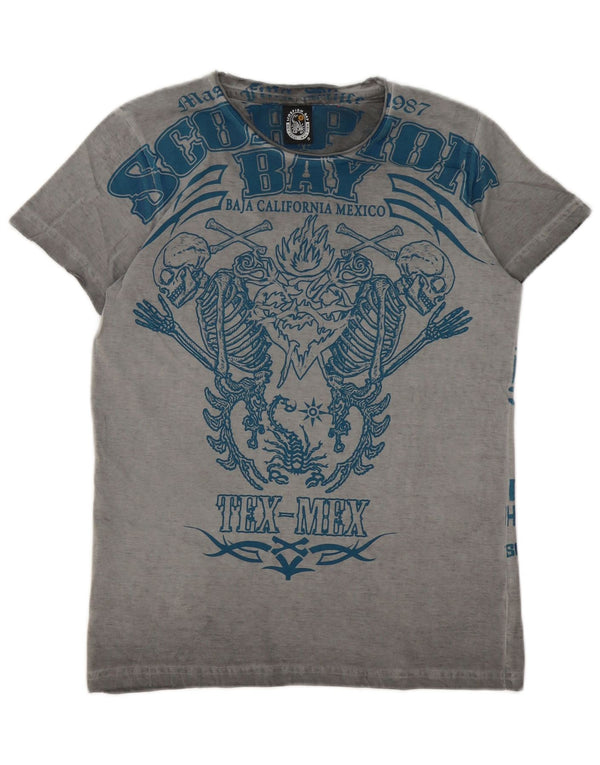 Maglietta grafica per ragazzi Scorpion Bay Top 12-13 anni XL in cotone grigio