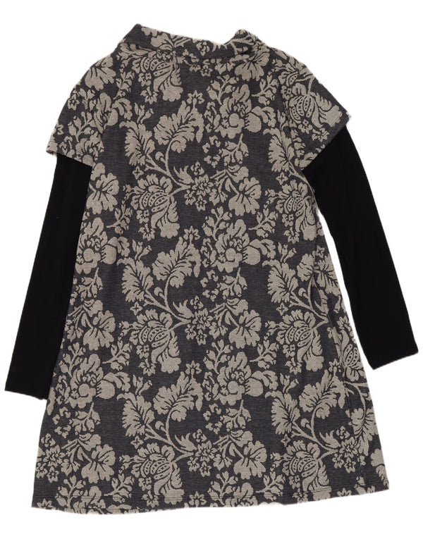 Joe Browns Damen-Langarmkleid in A-Linie, UK 18, XL, Marineblau, Blumenmuster, Baumwolle