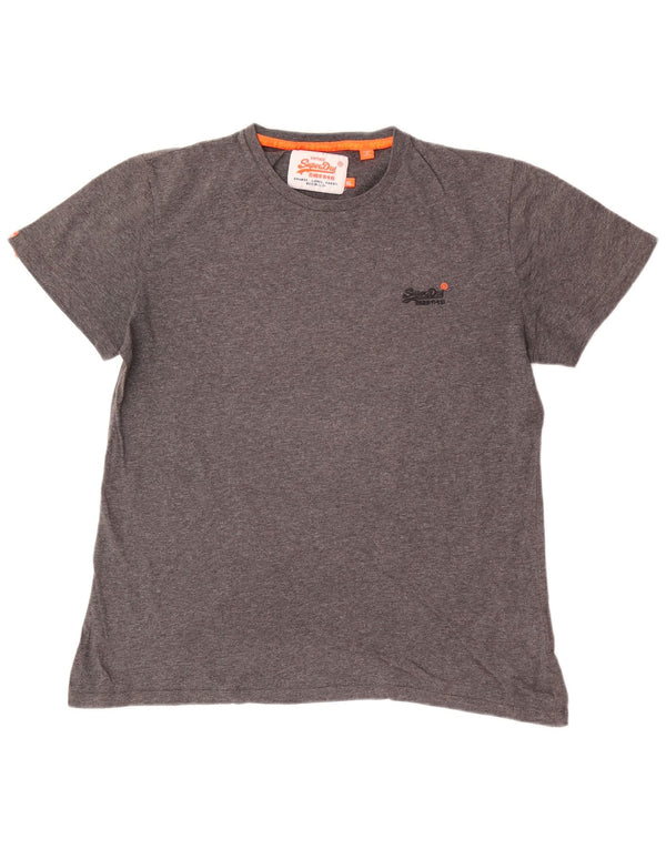Superdry T-Shirt Top XL Gris Moucheté Coton Homme