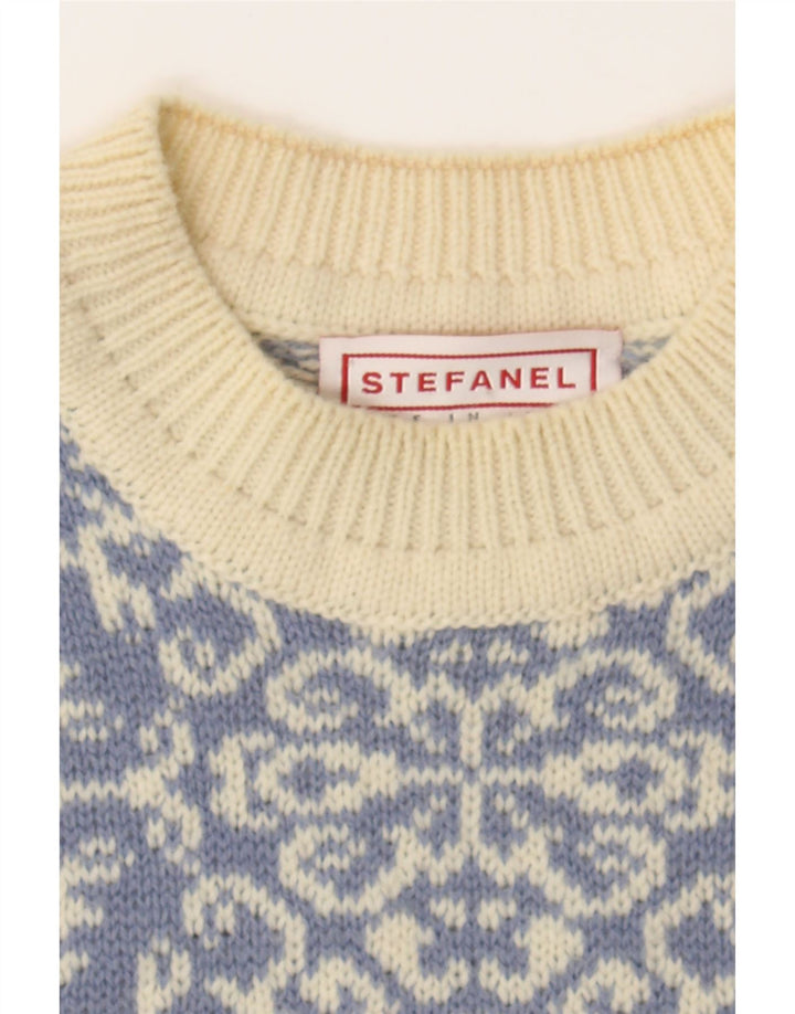 STEFANEL Mens Turtle Neck Jumper Sweater Large Beige Fair Isle Vintage Stefanel and Second-Hand Stefanel from Messina Hembry 