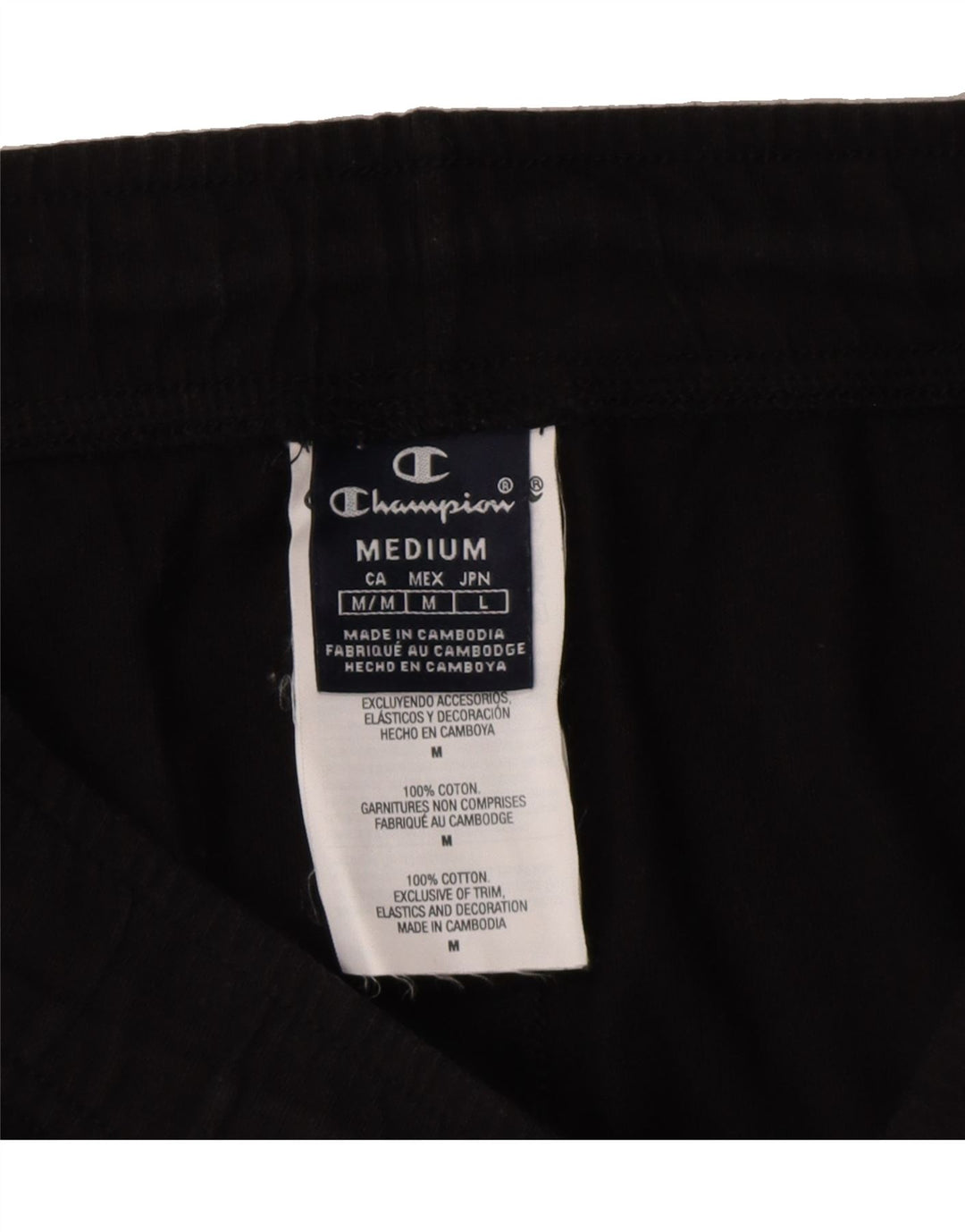 CHAMPION Mens Sport Shorts Medium Black Cotton Vintage Champion and Second-Hand Champion from Messina Hembry 