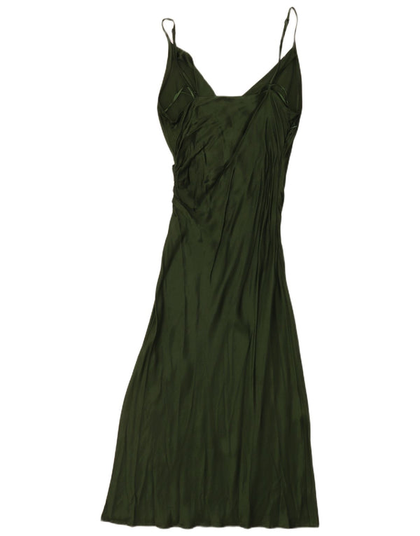 Zara Womens Sleeveless Maxi Dress UK 8 Small Green Viscose