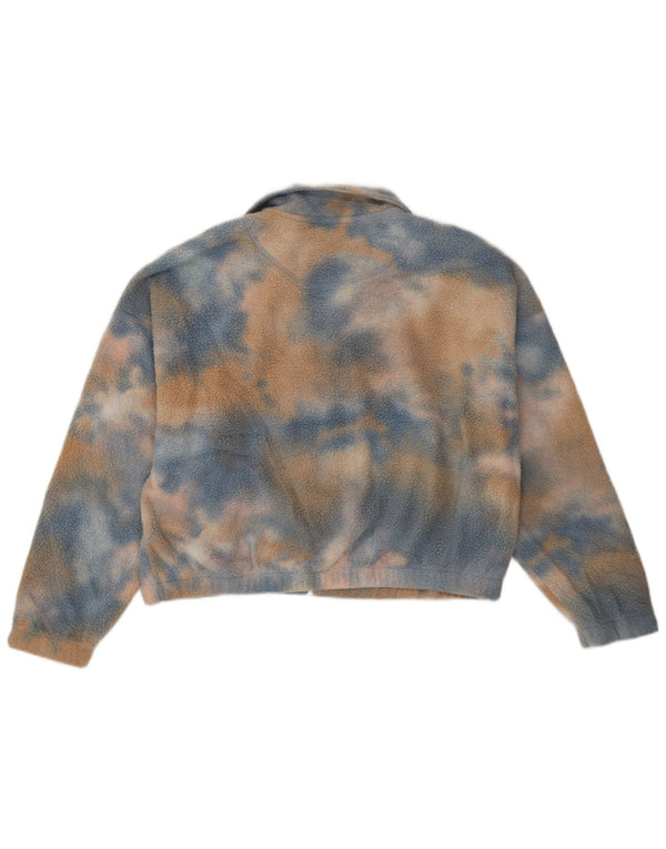Quiksilver Veste polaire surdimensionnée pour femme UK 16 Large Bleu Tie Dye