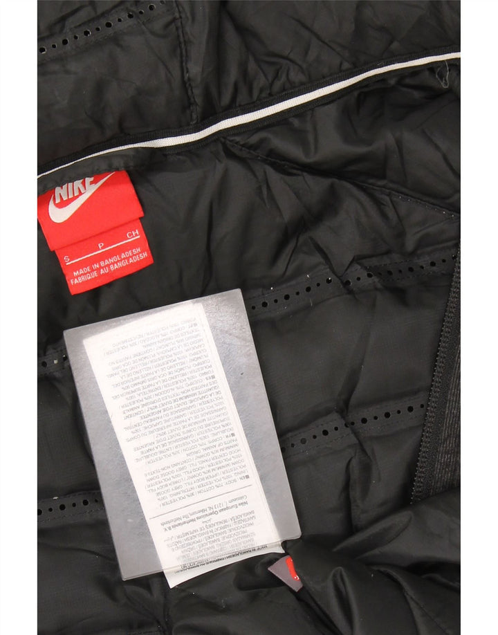 NIKE vindjakke med hætte i overstørrelse til kvinder UK 10 Lille grå polyester
