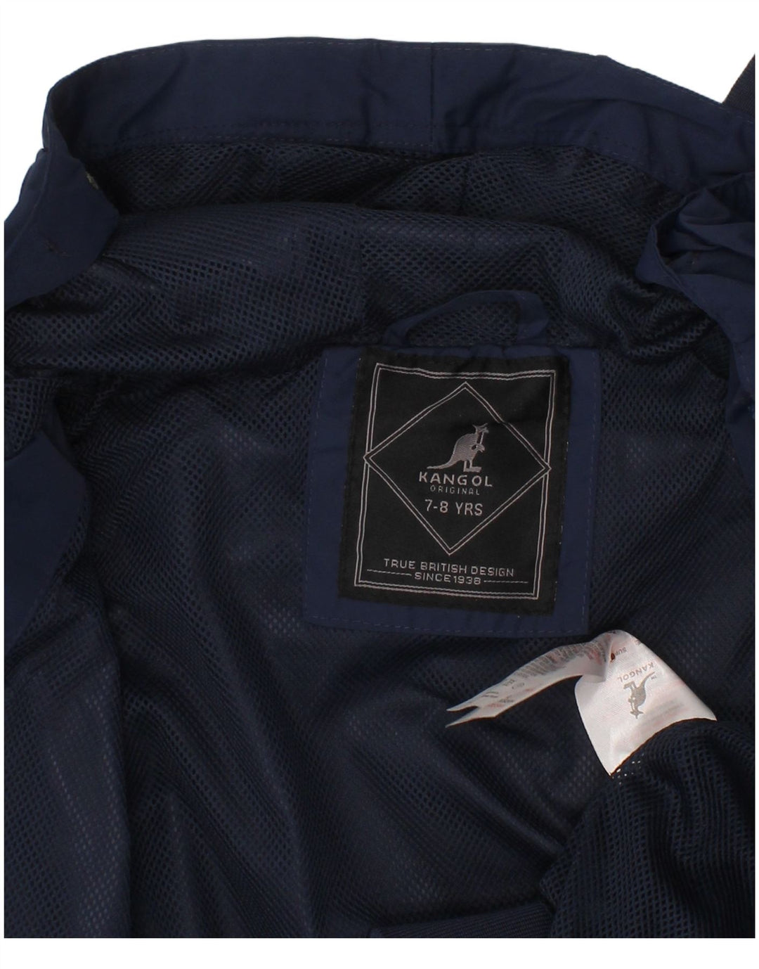 KANGOL Boys Hooded Bomber Jacket 7-8 Years Navy Blue Polyester