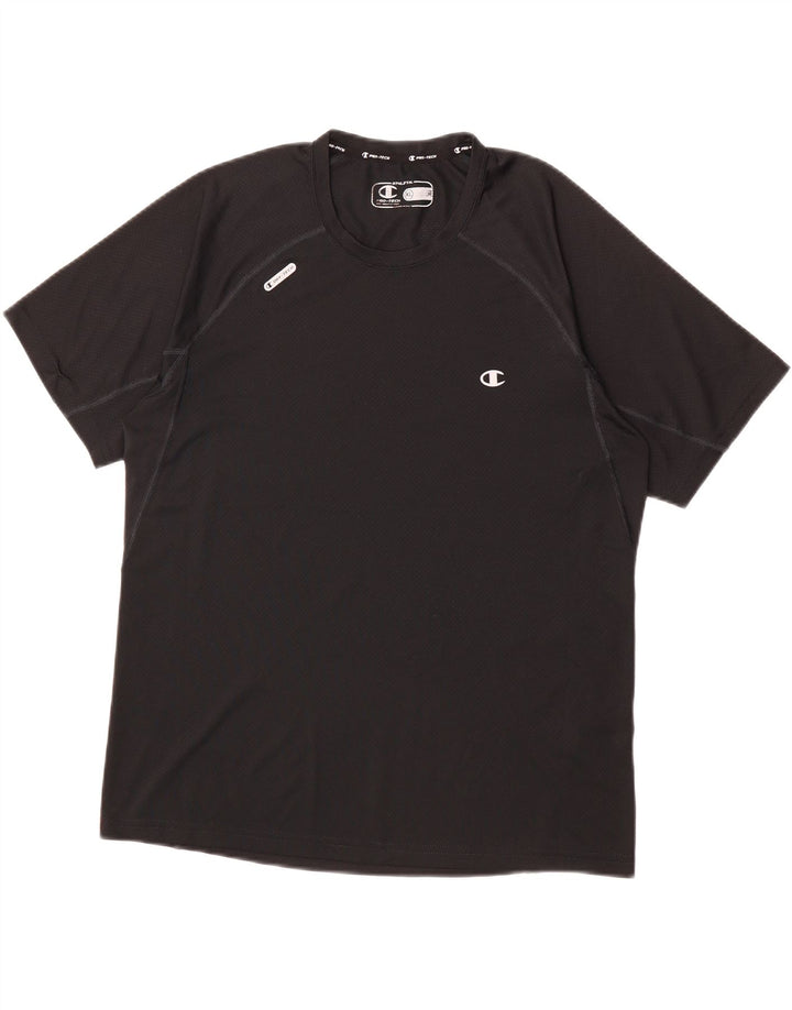 CHAMPION Mens T-Shirt Top XL Black Vintage Champion and Second-Hand Champion from Messina Hembry 