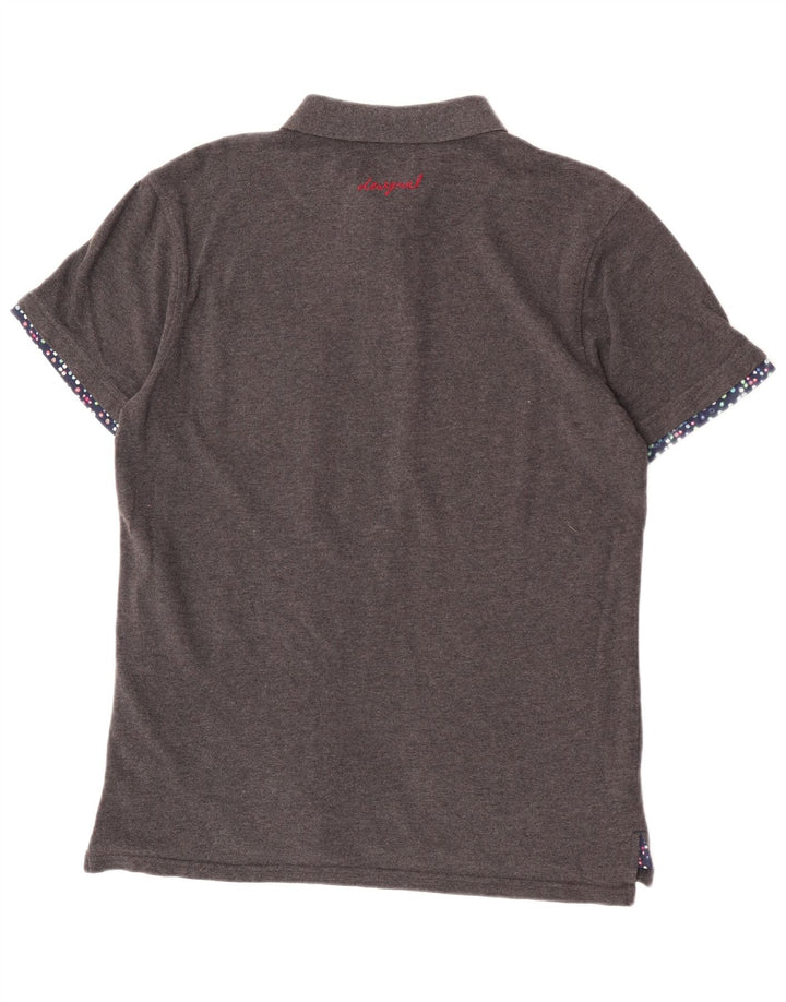 Desigual Mens Slim Polo Shirt Large Grey