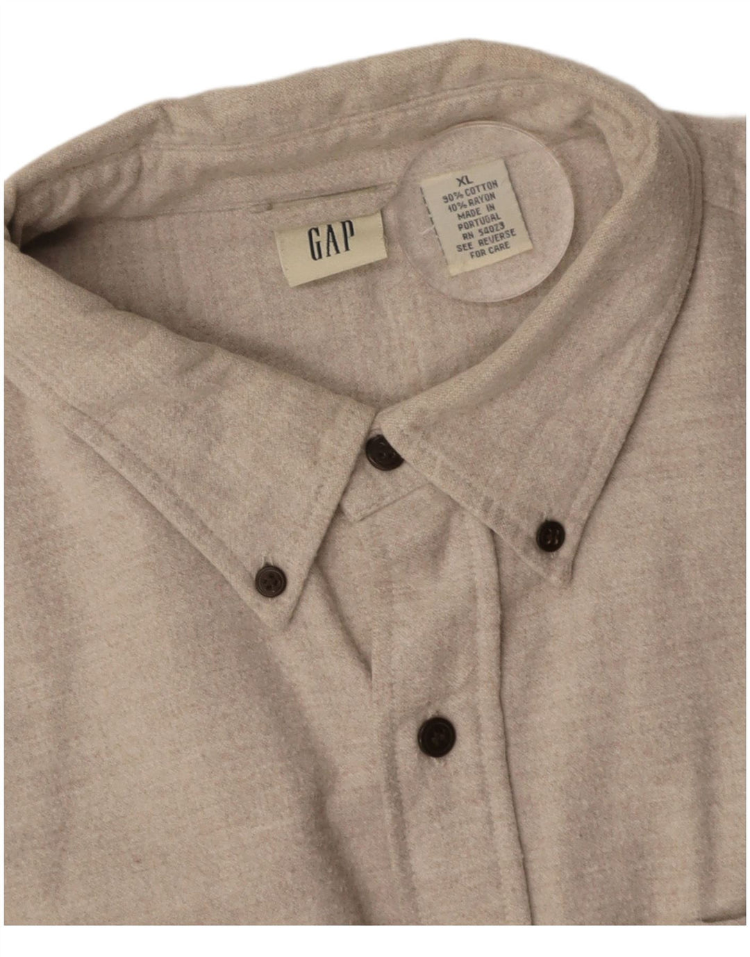 GAP Mens Flannel Shirt XL Beige Cotton