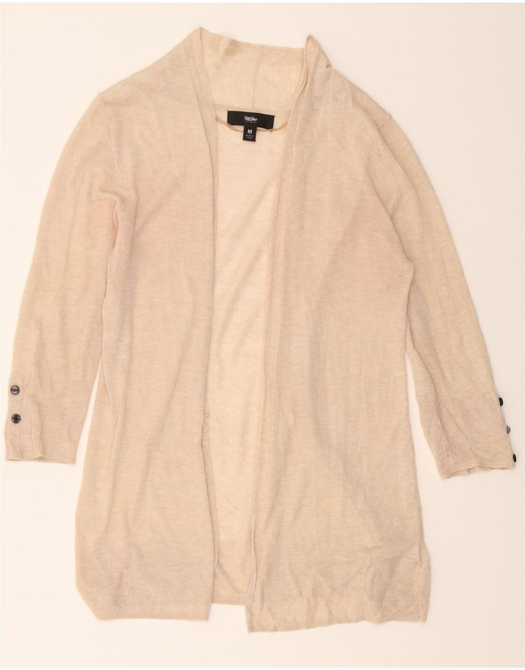 MOSSIMO Womens Longline Open Cardigan Sweater UK 12 Medium Beige Acrylic Vintage Mossimo and Second-Hand Mossimo from Messina Hembry 