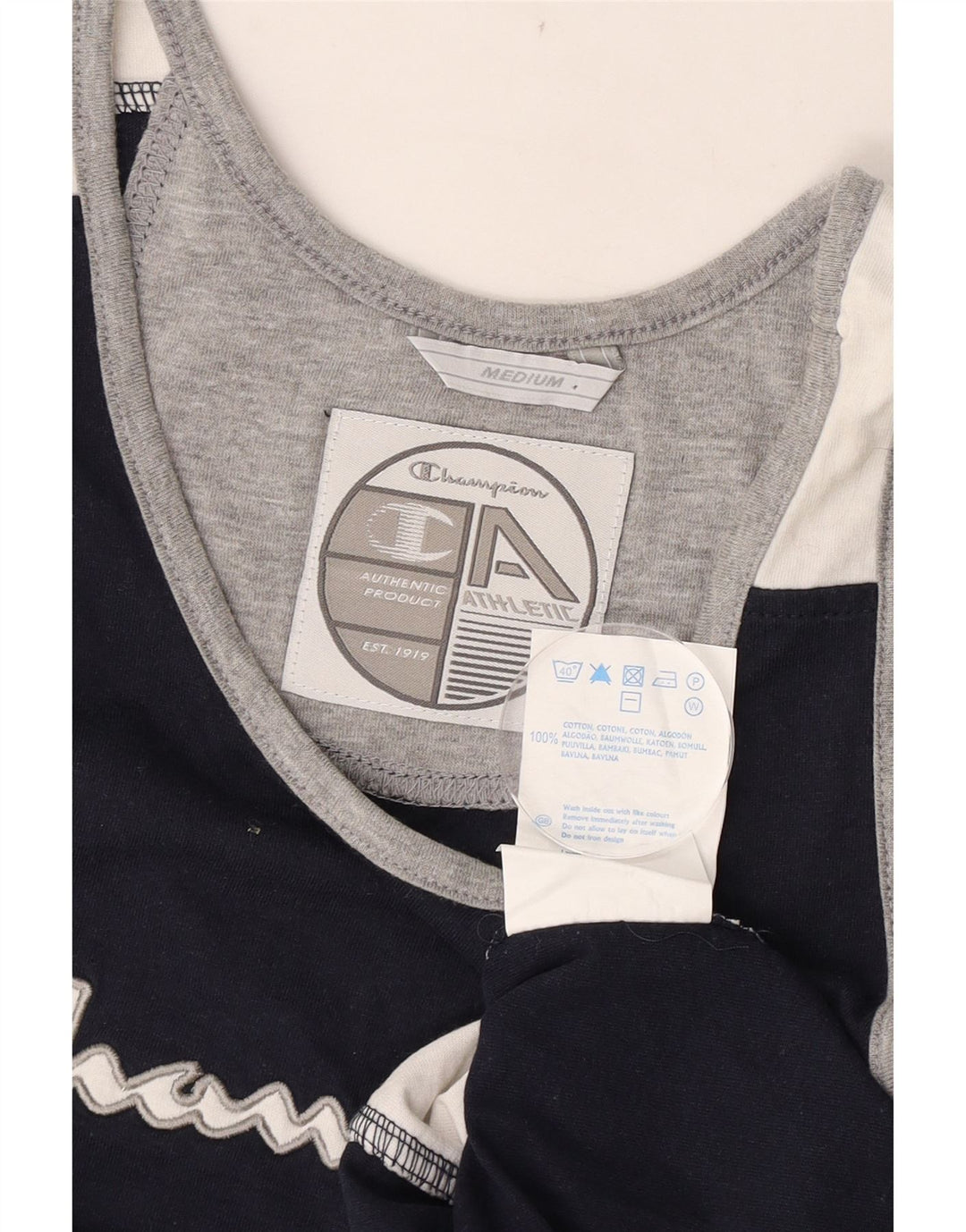 Champion Débardeur Graphique Homme Bleu Marine Moyen Coton Colorblock