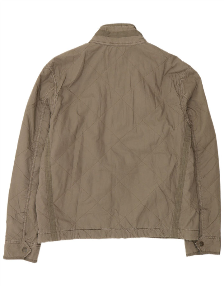 Marks & Spencer Mens Bomber Jacket UK 38 Medium Khaki Cotton