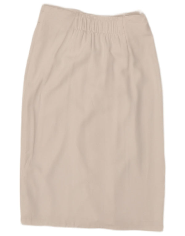 MARKS & SPENCER Gerader Damenrock UK 12 Medium W30 Weiß Polyester