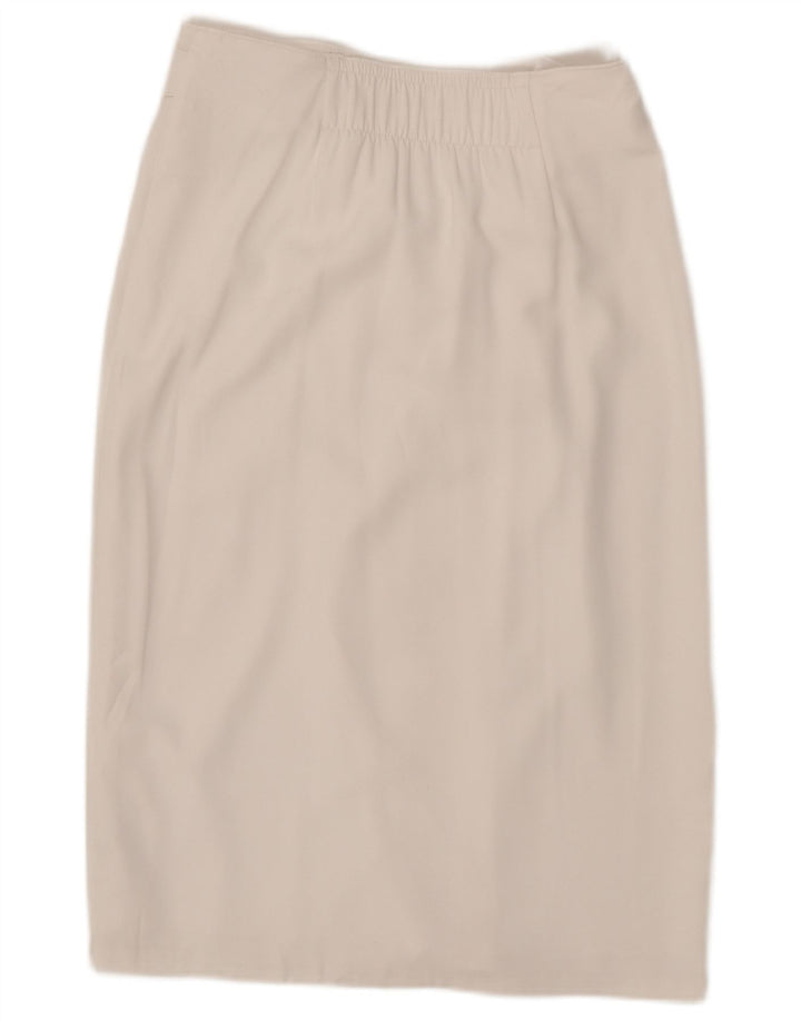 MARKS & SPENCER Gerader Damenrock UK 12 Medium W30 Weiß Polyester