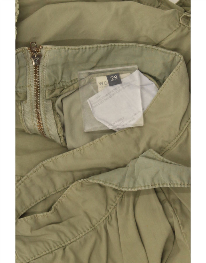 WOOLRICH Womens Mini Cargo Skirt W29 Medium Khaki Cotton