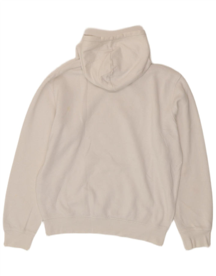 Champion Mens Graphic Hoodie Jumper Medium White Cotton