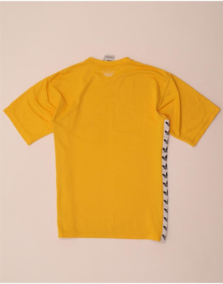 ADIDAS Mens Graphic T-Shirt Top Small Yellow Colourblock Polyester