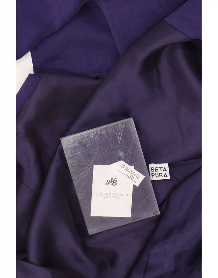 GVB Womens Loose Fit 2 Button Blazer Jacket UK 12 Medium Purple Silk