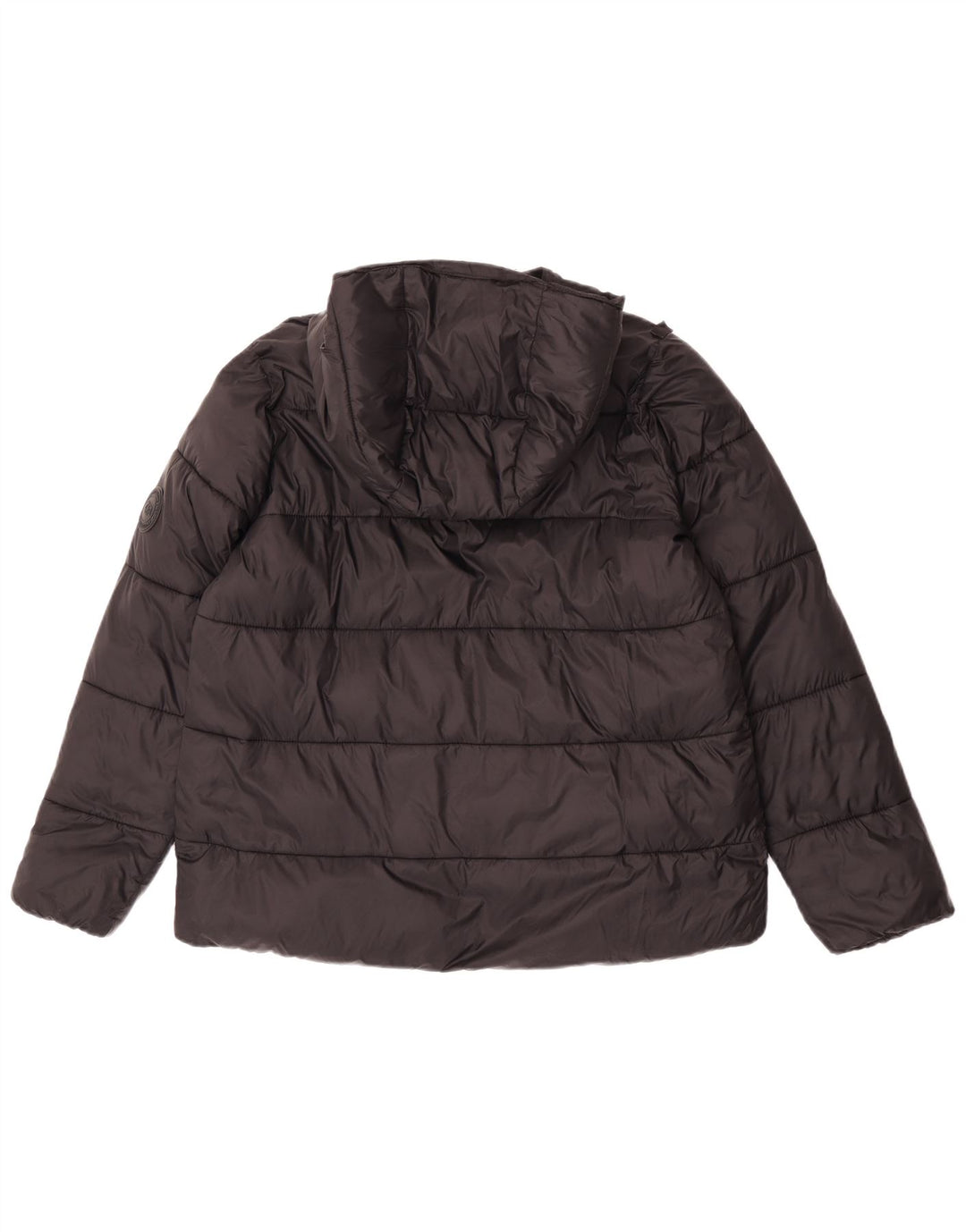Zara Womens Hooded Padded Jacket UK 14 Medium Black Nylon