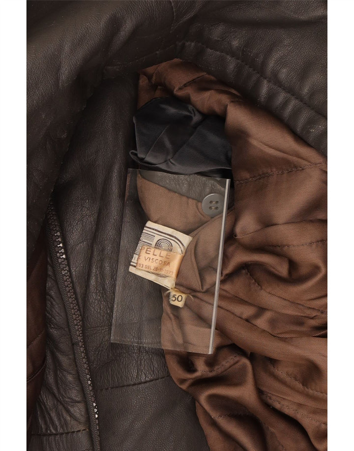VINTAGE Womens Leather Jacket IT 50 XL Grey Leather Vintage Vintage and Second-Hand Vintage from Messina Hembry 