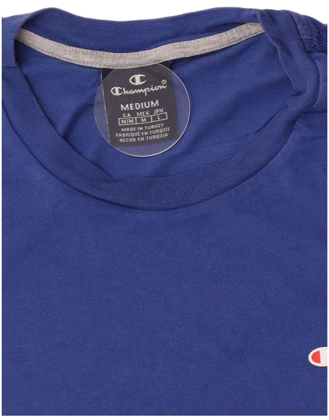 Champion Mens T-Shirt Top Medium Blue