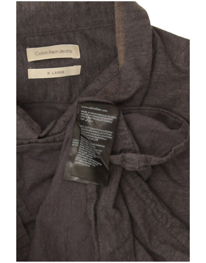 Calvin Klein Jeans Mens Shirt XL Grey Cotton