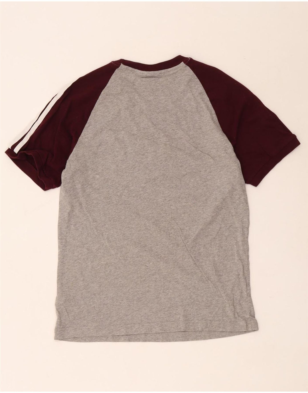 Adidas Mens T-Shirt Top Medium Grey Colourblock Cotton