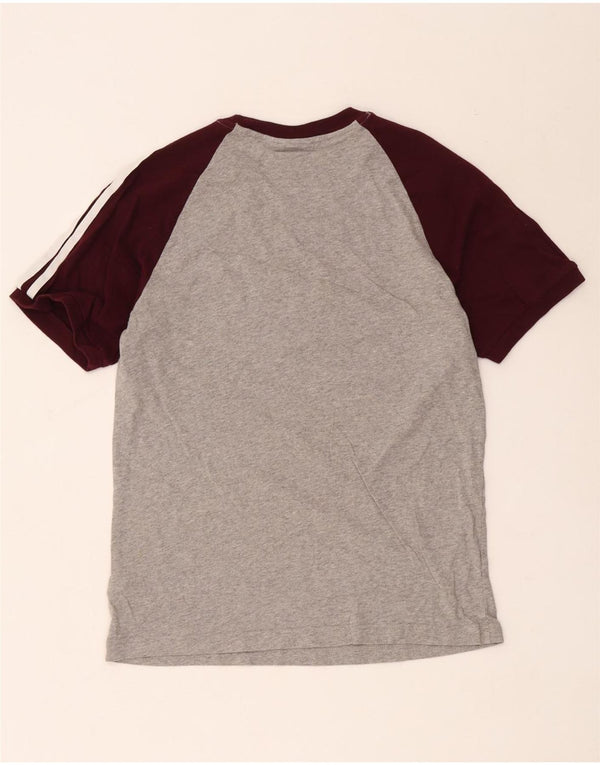 Adidas Mens T-Shirt Top Medium Grey Colourblock Cotton