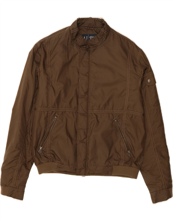 ARMANI JEANS Womens Bomber Jacket UK 40 Large Brown Polyester Vintage Armani Jeans and Second-Hand Armani Jeans from Messina Hembry 