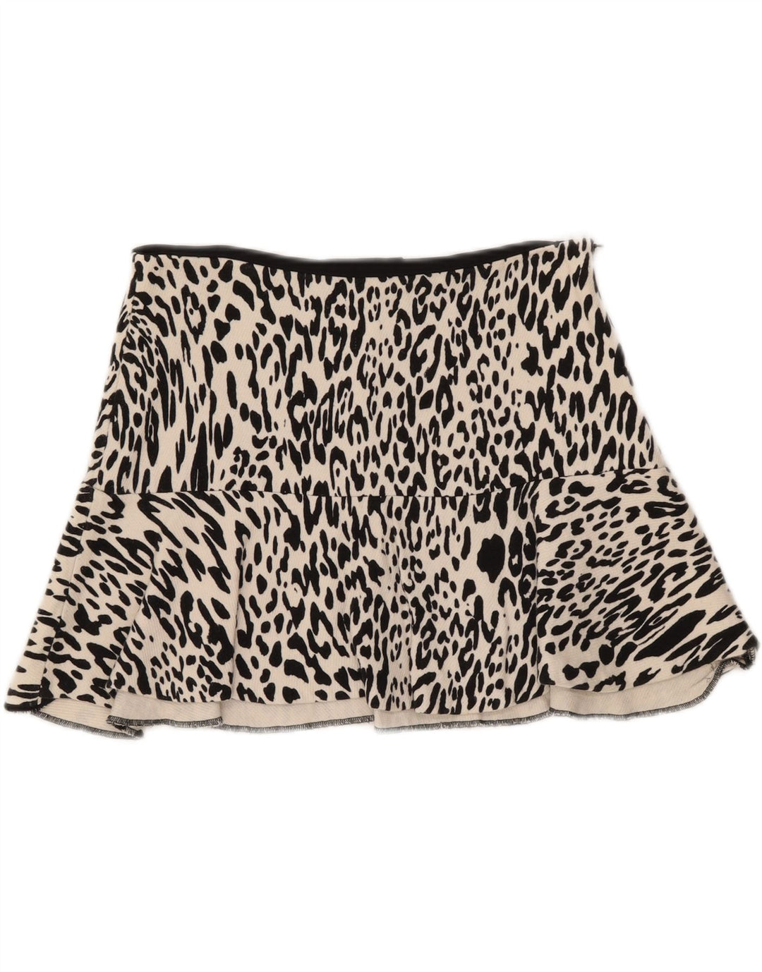 Zara Womens Mini Skirt Medium W28  Off White Animal Print