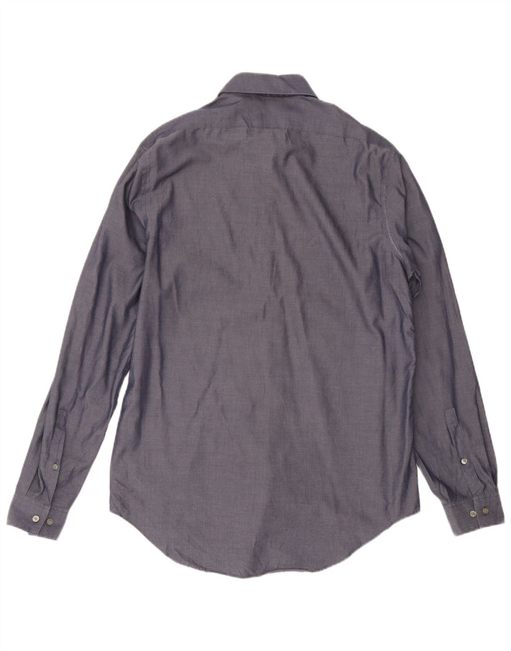 Calvin Klein Jeans Mens Shirt Size 15 1/2 Medium Navy Blue Herringbone