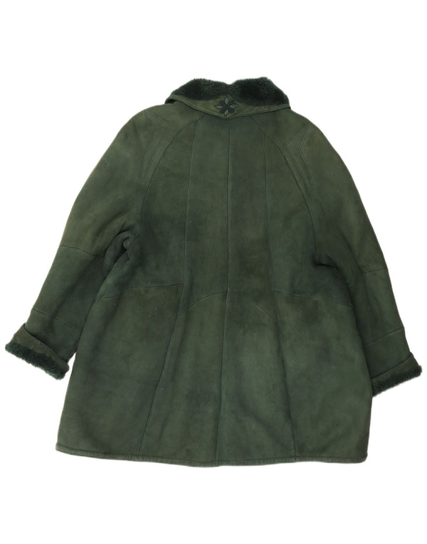 Palton supradimensionat pentru femei din shearling IT 44 verde mediu