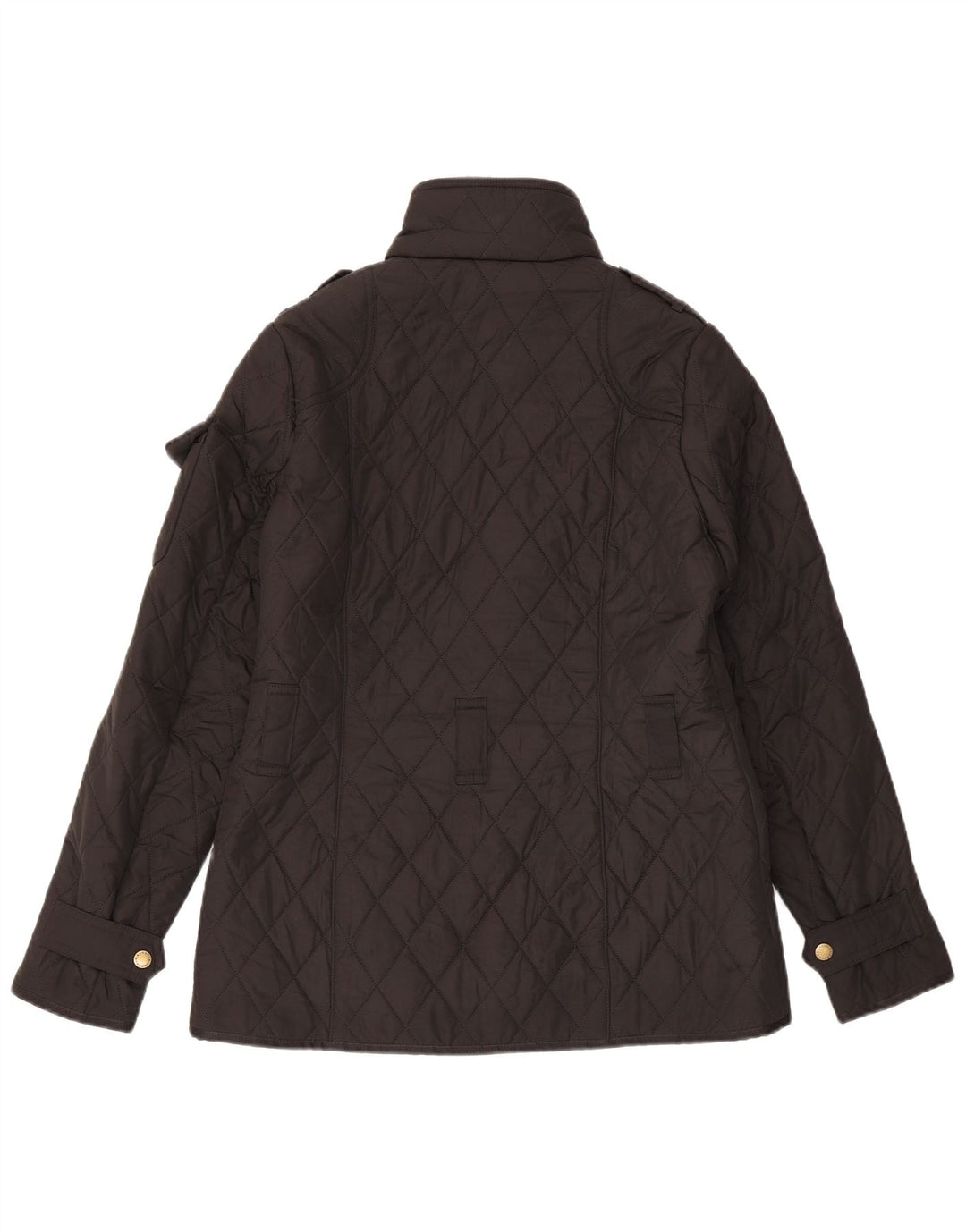 Barbour Chaqueta Acolchada Militar Para Mujer UK 10 Small Poliéster Negro