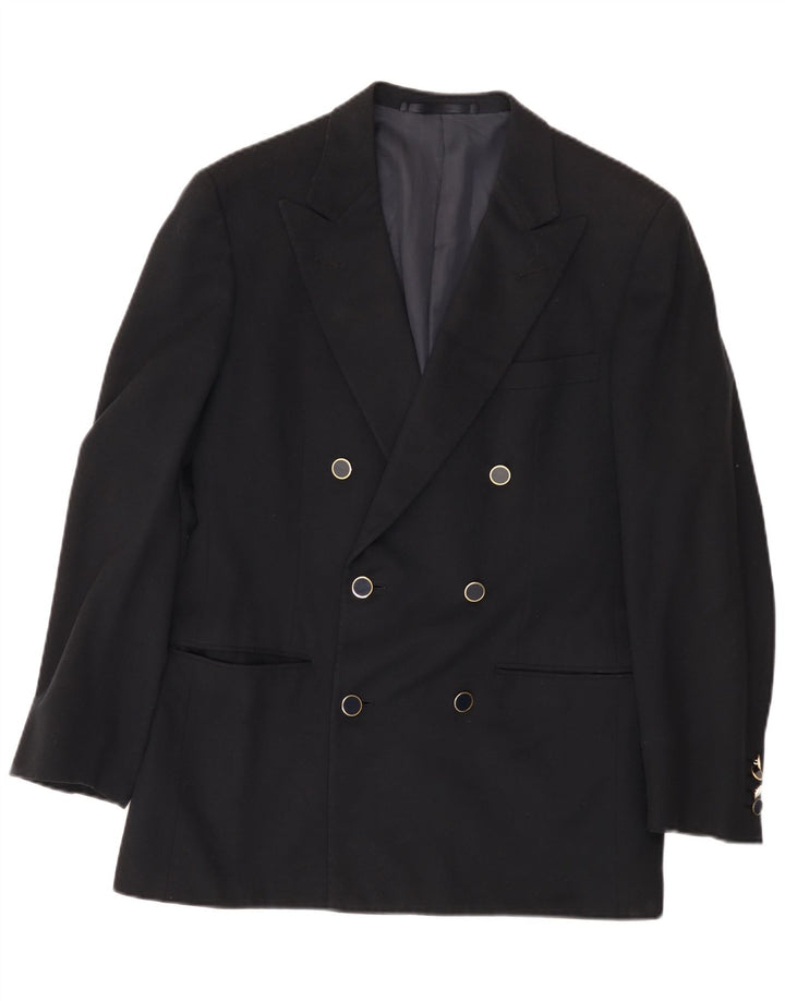 Galtrucco Veste Blazer Double Boutonnage Homme IT 40 Large Laine Noire