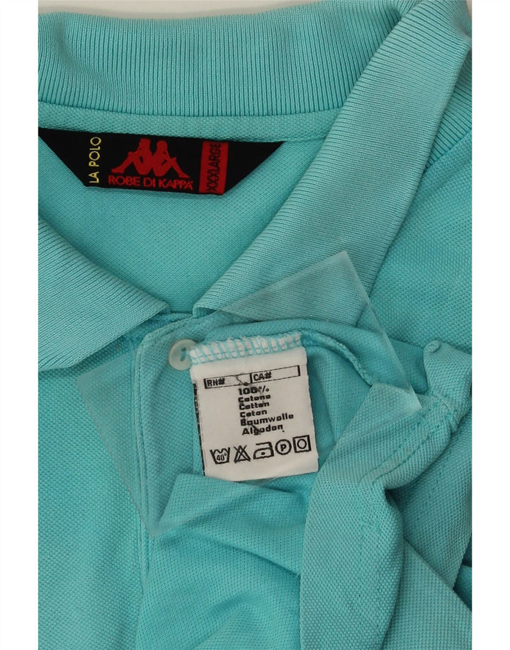 KAPPA Mens Polo Shirt 3XL Turquoise Cotton Vintage Kappa and Second-Hand Kappa from Messina Hembry 