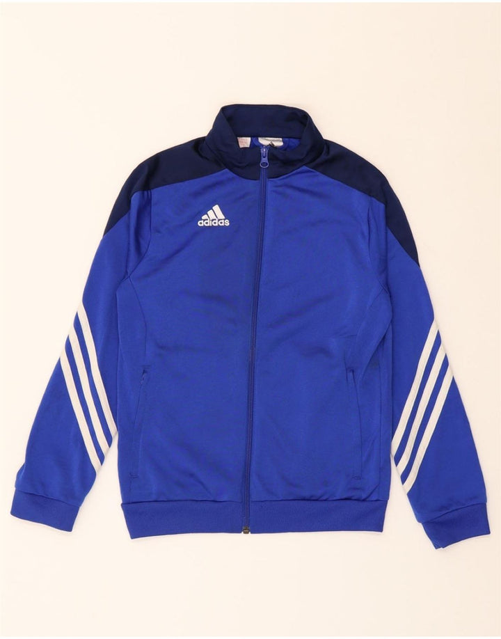 ADIDAS Boys Tracksuit Top Jacket 9-10 Years Medium Blue Colourblock Vintage Adidas and Second-Hand Adidas from Messina Hembry 