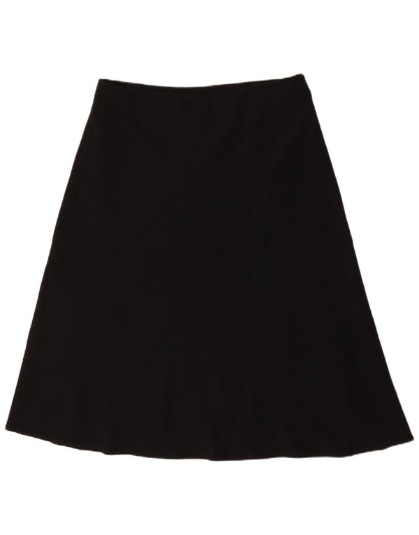 Marks & Spencer Damen A-Linienrock UK 18 XL W36 Schwarz Polyester